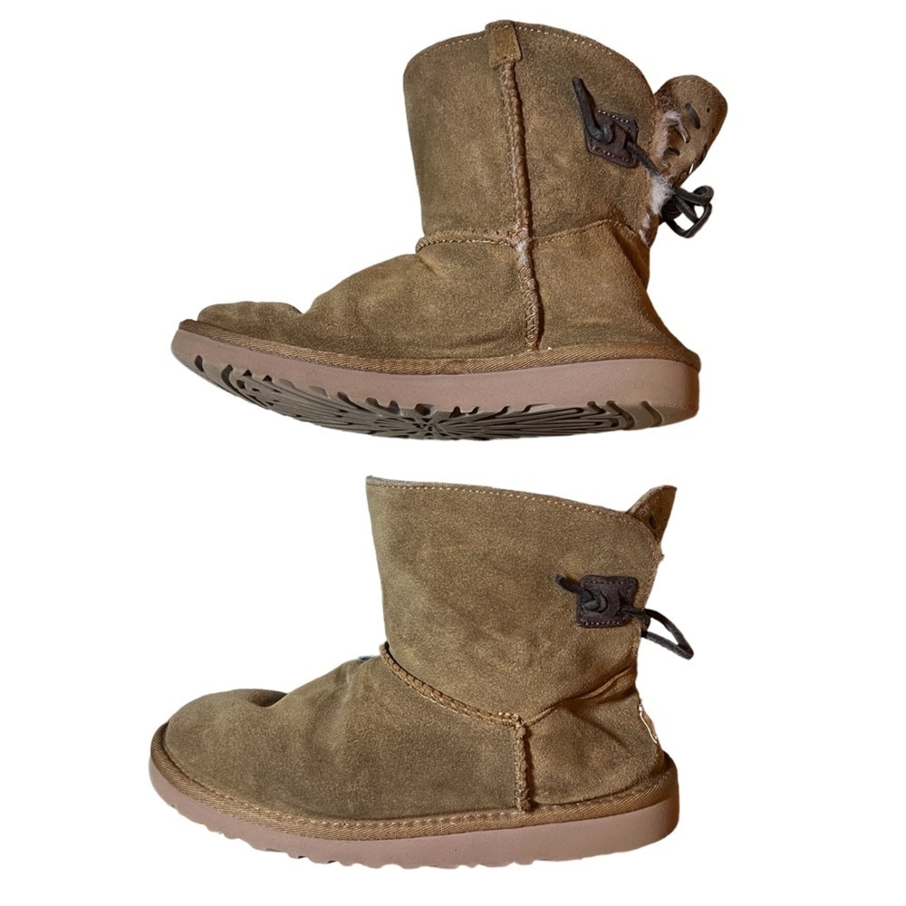 UGG ADORIA TEHUANO CHESTNUT CLASSIC MINI BAILEY BOW BOOT SIZE 6